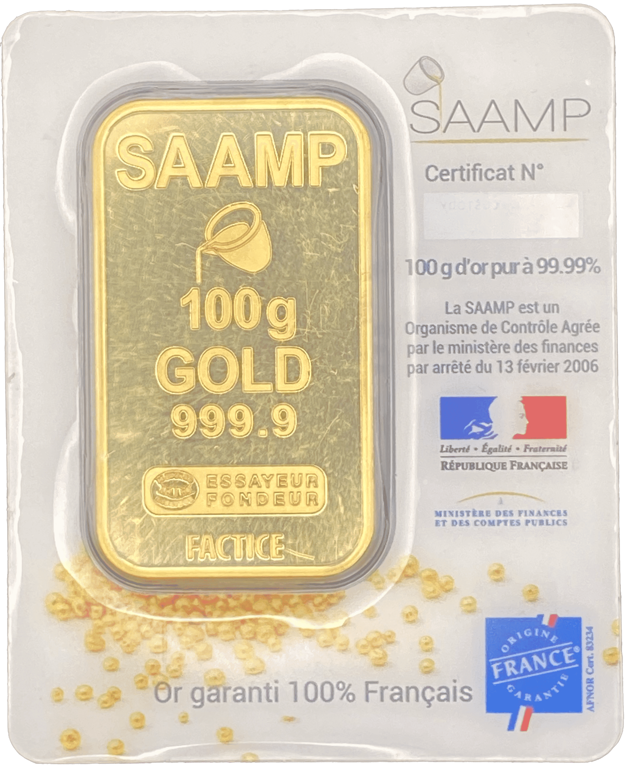 Lingotin Or 100g Investissement Comptoir National Des Collectionneurs